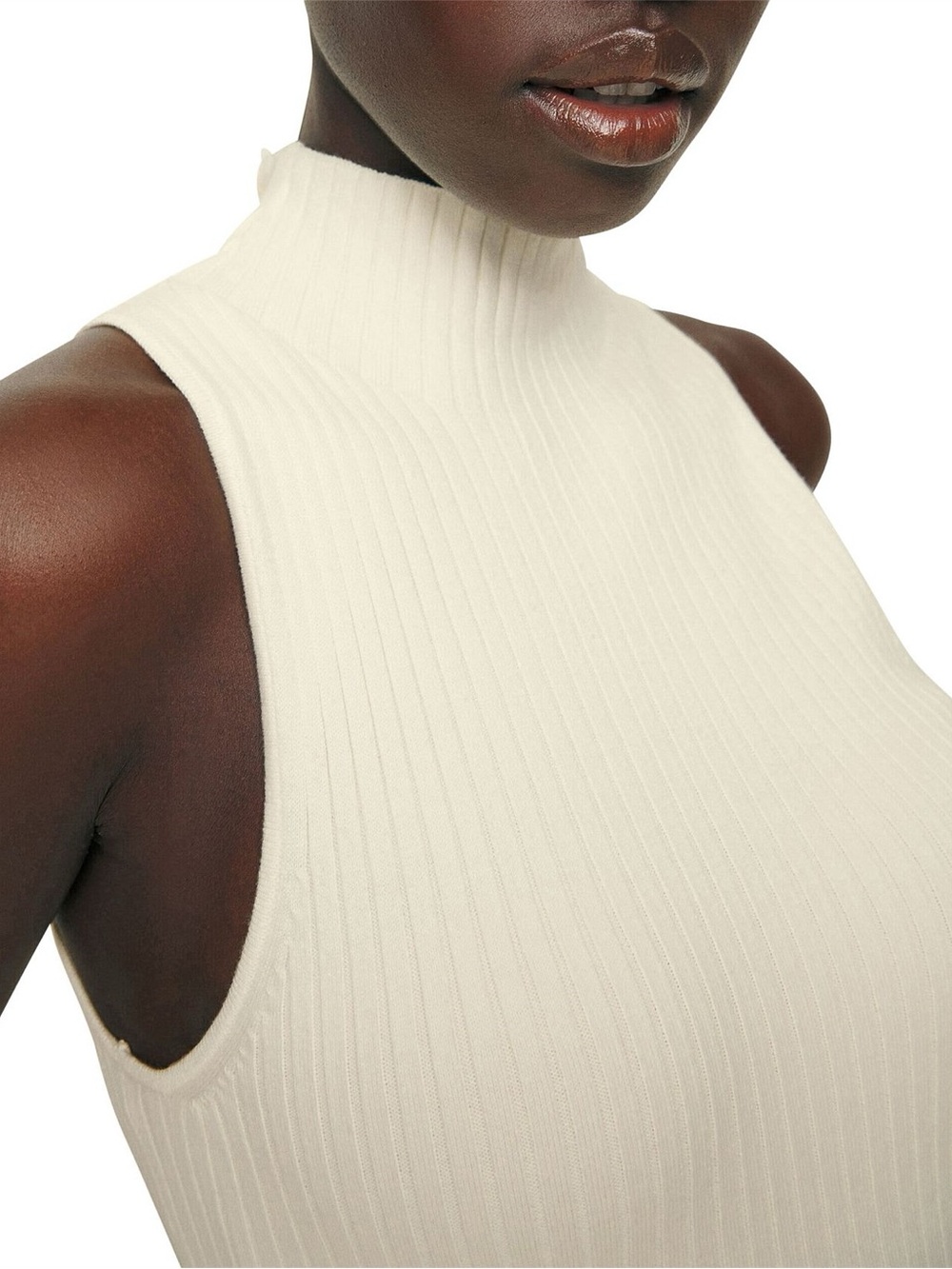 Reformation Ribbed Mock Neck Tank - Ivory